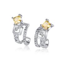 Brass Earring Clip fashion jewelry & micro pave cubic zirconia & for woman nickel lead & cadmium free Sold By Pair