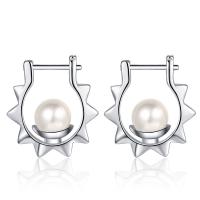 Brass Leverback Earring with Shell Pearl plated fashion jewelry & for woman nickel lead & cadmium free 21mm 8mm Sold By Pair