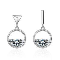 Asymmetric Earrings Brass fashion jewelry & micro pave cubic zirconia & for woman nickel lead & cadmium free Sold By Pair