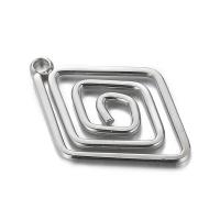Stainless Steel Pendants 304 Stainless Steel Rhombus DIY & hollow original color Sold By PC