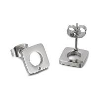 Stainless Steel Stud Earrings 304 Stainless Steel Vacuum Ion Plating DIY Sold By Pair