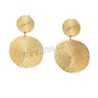 Zinc Alloy Drop Earrings Round gold color plated fashion jewelry & for woman nickel lead & cadmium free Sold By PC