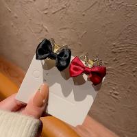 Hair Claw Clips Zinc Alloy with Cloth Bowknot gold color plated fashion jewelry & for woman & with rhinestone nickel lead & cadmium free Sold By PC