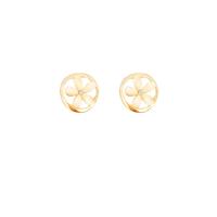 Zinc Alloy Stud Earring with Resin Flower gold color plated fashion jewelry & for woman & with rhinestone mixed colors nickel lead & cadmium free Sold By PC