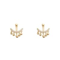 Brass Stud Earring gold color plated fashion jewelry & micro pave cubic zirconia & for woman nickel lead & cadmium free Sold By Pair