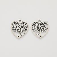 Tibetan Style Heart Pendants, plated, DIY, more colors for choice, nickel, lead & cadmium free, 19x17x1mm, 100PCs/Bag, Sold By Bag