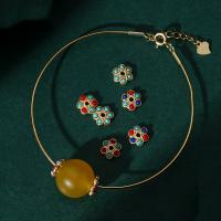 Messing Perlkappen, mit Harz, Blume, DIY, keine, 8mm, Bohrung:ca. 1.5mm, verkauft von PC