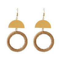 Wood Earring with Rafidah Grass fashion jewelry & for woman Sold By Pair