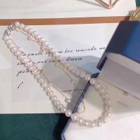 Naszyjnik ze słodkowodnych pereł na mosięznym łańcuchu, Perła naturalna słodkowodna, ze Stop miedzi, biżuteria moda & dla kobiety, biały,  8-9mm, długość około 41 cm, sprzedane przez PC