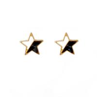 Tibetan Style Stud Earring, with Acrylic, Star, fashion jewelry & for woman, golden, nickel, lead & cadmium free, 25x20mm, Sold By Pair