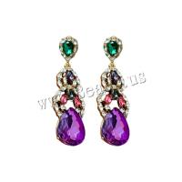 Zinc Alloy Stud Earring fashion jewelry & for woman & with rhinestone multi-colored nickel lead & cadmium free Sold By Pair