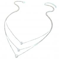 Mode-Multi-Layer-Halskette, Zinklegierung, mit Verlängerungskettchen von 5cm, plattiert, drei Schichten & Modeschmuck & für Frau & mit Strass, keine, Länge:44 cm, verkauft von PC