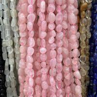 Perles Quartz Rose naturel, pepite, poli, DIY, rose, 5x9mm, Environ 55PC/brin, Vendu par brin