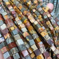 Gemstone Jewelry Beads, Picasso Jasper, Square, DIY & different size for choice, mixed colors, Sold Per Approx 39 cm Strand