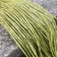 Südliche Jade Perle, Zylinder, poliert, DIY, grün, 3x6mm, ca. 65PCs/Strang, verkauft von Strang