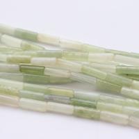 Jade New Mountain Beads, Column, polished, DIY, light green, 4x13mm, Approx 30PCs/Strand, Sold By Strand