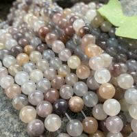 Mischedelstein Perlen, Natürliches Violett, rund, poliert, DIY & verschiedene Größen vorhanden, gemischte Farben, verkauft per ca. 39 cm Strang