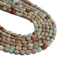 Perles de pierres précieuses mixtes, Shoushan Stone, cadre, poli, DIY, couleurs mélangées, 6x8mm, Environ 56PC/brin, Vendu par brin