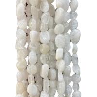 Jade Perlen, weiße Jade, Klumpen, poliert, DIY, weiß, 5x9mm, ca. 55PCs/Strang, verkauft von Strang