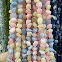 Mischedelstein Perlen, Morganit, Klumpen, poliert, DIY, gemischte Farben, 5x9mm, ca. 55PCs/Strang, verkauft von Strang