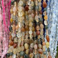 Mischedelstein Perlen, Fukurokuju, Klumpen, poliert, DIY, gemischte Farben, 5x9mm, ca. 55PCs/Strang, verkauft von Strang