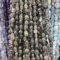 Naturliga Quartz smycken pärlor, Svart Rutilated Quartz, Nuggets, polerad, DIY, grå, 5x9mm, Ca 55PC/Strand, Säljs av Strand