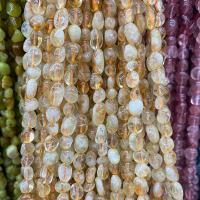 Perles Citrine naturelles, perles de citrine, pepite, poli, DIY, Jaune, 5x9mm, Environ 55PC/brin, Vendu par brin