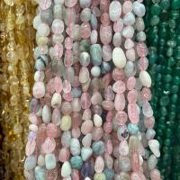 Mischedelstein Perlen, Morganit, Klumpen, poliert, DIY, gemischte Farben, 5x9mm, ca. 55PCs/Strang, verkauft von Strang