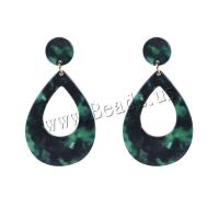 Acrylic Jewelry Earring, fashion jewelry & for woman, more colors for choice, 67x37mm, Sold By Pair