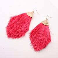 Zinc Alloy Drop Earrings with Cotton Thread fashion jewelry & for woman nickel lead & cadmium free Sold By Pair