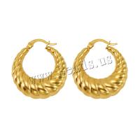 Titan Stahl Ohrring, Titanstahl, 18K vergoldet, Modeschmuck & verschiedene Stile für Wahl & für Frau, goldfarben, verkauft von Paar