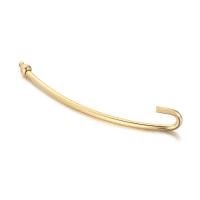 304 Stainless Steel Pendant Hook, Vacuum Ion Plating, DIY, golden, 60x2mm, Sold By PC
