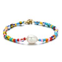 Seedbead Bracelet with Plastic Pearl Bohemian style & for woman multi-colored Length Approx 18 cm Sold By PC