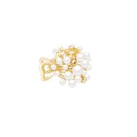 Hair Claw Clips Zinc Alloy with Plastic Pearl gold color plated fashion jewelry & for woman nickel lead & cadmium free Sold By Pair