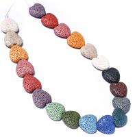 Natural Lava Beads, Heart, DIY, mixed colors, 8x20mm, 20PCs/Strand, Sold By Strand