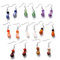 Iron Earring with Gemstone Teardrop fashion jewelry 45mm Sold By Pair