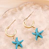 Zinc Alloy Drop Earrings with turquoise three pieces & fashion jewelry blue Sold By Set