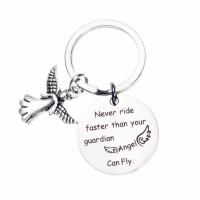 304 Stainless Steel Key Clasp Angel Unisex & with letter pattern original color Sold By PC