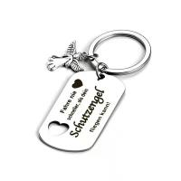 Stainless Steel Key Clasp, 304 Stainless Steel, Unisex & with letter pattern, original color, 28x50mm, 30mm, Sold By PC