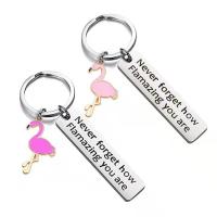 Stainless Steel Key Clasp 304 Stainless Steel Bird Unisex & with letter pattern & enamel 30mm Sold By PC
