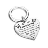 304 Stainless Steel Key Clasp Heart Unisex & with letter pattern original color Sold By PC