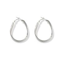Jern ørering, sølvfarvet forgyldt, mode smykker & for kvinde, nikkel, bly & cadmium fri, 45x33mm, Solgt af par