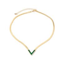Brass Necklace with Resin with 8cm extender chain gold color plated fashion jewelry & for woman nickel lead & cadmium free Length Approx 40 cm Sold By PC