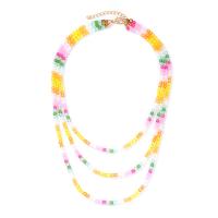 Multi Layer Necklace, Acrylic, with 5cm extender chain, handmade, fashion jewelry & multilayer & for woman, multi-colored, Length:Approx 38 cm, Approx 50 cm, Sold By PC