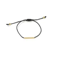 Trendy Wax cord armbanden, met Messing, gold plated, mode sieraden & voor vrouw, zwart, Binnendiameter:Ca 95mm, Verkocht door PC