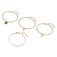 Bracelet de cheville en alliage de zinc, avec Acrylique, avec 5cm chaînes de rallonge, Placage de couleur d'or, 4 pièces & bijoux de mode & pour femme, doré, Longueur:20 cm, Vendu par fixé