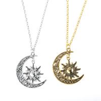 Tibetan Style Jewelry Necklace, with 5cm extender chain, Moon, plated, fashion jewelry & for woman, more colors for choice, 3.50mm, Length:50 cm, Sold By PC
