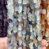 Natural Fluorite Beads, Colorful Fluorite, Nuggets, polished, DIY, mixed colors, 8x10mm, Approx 40PCs/Strand, Sold By Strand