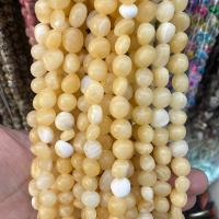 Natural Jade Beads, Jade Yellow, Nuggets, polished, DIY, yellow, 8x10mm, Approx 40PCs/Strand, Sold By Strand