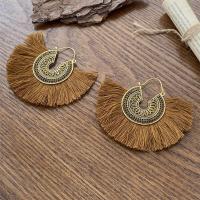 Zinc Alloy Drop Earrings antique gold color plated fashion jewelry & for woman brown nickel lead & cadmium free Sold By Pair
